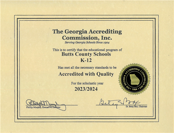 Georgia Accrediting Commission certificate